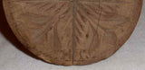 Antique Carved Wood Primitive Butter Print Four-part Floral Design Marked HL