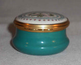 Halcyon Days Enamels England Round Box Doves on Branches Design Happy Birthday
