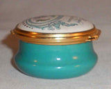 Halcyon Days Enamels England Round Box Doves on Branches Design Happy Birthday