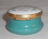 Halcyon Days Enamels England Round Box Doves on Branches Design Happy Birthday