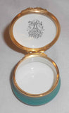 Halcyon Days Enamels England Round Box Doves on Branches Design Happy Birthday