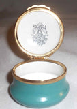 Halcyon Days Enamels England Round Box Doves on Branches Design Happy Birthday