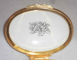 Halcyon Days Enamels England Oval Enameled Trinket Box Flower Bouquet Decoration
