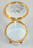 Halcyon Days Enamels England Round Box for Neiman Marcus Christmas 1988 Santa