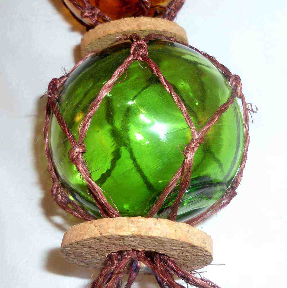 amber 12 fishing net ball Three Colored Hand Blown Glass Fishing Floats Net Hanging Decorative A – Giamer Antiques and Collectibles