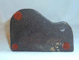Antique Cast Iron Doorstop Gray Colored Hawk Standing on Brown Perch