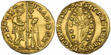 1545-1553 Gold Coin Venice Italy Zecchino or Ducat Francesco Dona Fr 1250 VF++