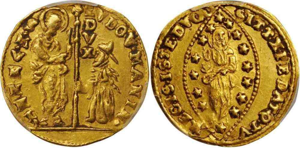 1789-1797 Gold Coin Venice Italy Zecchino or Ducat Lodovico Manin