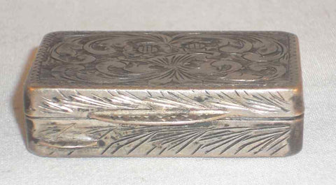 Antique Silver Pill Box Nice Scroll Design with Flowers Marked 31 Italy 800