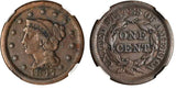 Beautiful 1847 Liberty Head Braided Hair Design Large Cent NGC Graded VF 30 BN
