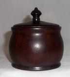 Vintage Turned Mahogany Wood Lidded Canister Made in Grand Cayman By Ralph Terry