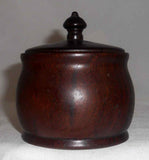 Vintage Turned Mahogany Wood Lidded Canister Made in Grand Cayman By Ralph Terry