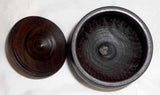 Vintage Turned Mahogany Wood Lidded Canister Made in Grand Cayman By Ralph Terry