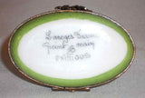 Limoges France Hand Painted Eximious Trinket Box Having Black Dog Sitting on Lid