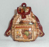 Limoges France ROCHARD Hand Painted Small Trinket Box Backpack World Map