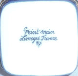 Limoges France Hand Painted Gift Box Shape with Bow Blue & Gold Colored Box