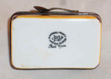 Limoges France Hand Painted Trinket Box Parry Vieille Table w/ Two Tea Cups