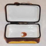 Limoges France Hand Painted Trinket Box Parry Vieille Table w/ Two Tea Cups