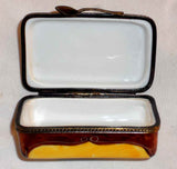 Limoges France Hand Painted Trinket Box Parry Vieille Table w/ Two Tea Cups