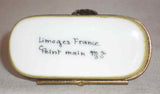 Limoges France Hand Painted Small Trinket Box Having Pink Pig Standing on Lid
