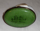 Hand Painted Rabbit Trinket Box Chamart Exclusif Limoges France Carrots & Beets