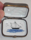 Limoges France Hand Painted Trinket Box Parry Vieille Sardine Can Being Opened
