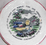 Lot of Three 1860's Staffordshire Colorful Proverb Dishes One By J&G Meakin