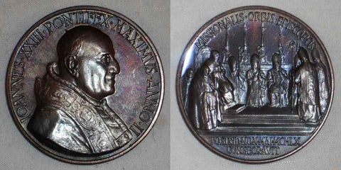 1960 Papal Bronze Medal Pope John XXIII AN II Consecration of Missionary Bishops