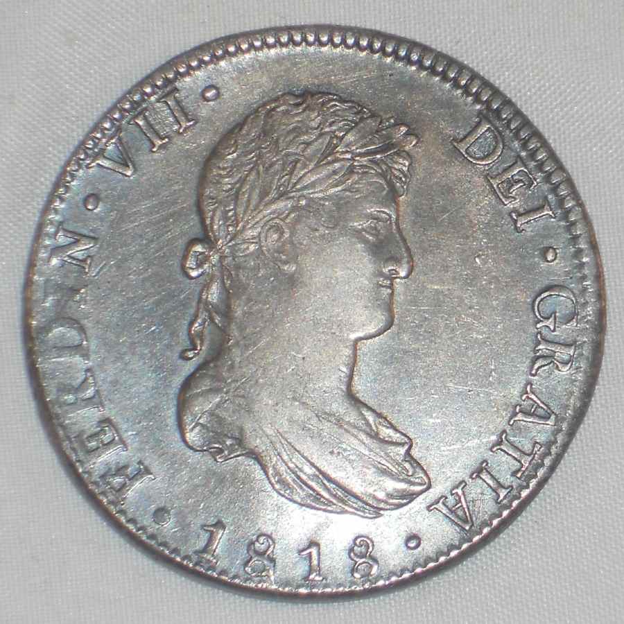 1818 Large Silver Coin Mexico 8 Reales Mint Mark Mo Assayer JJ