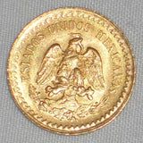 Beautiful 1945 Lustrous Mexico Gold Coin Two and Half Pesos Miguel Hidalgo AU++