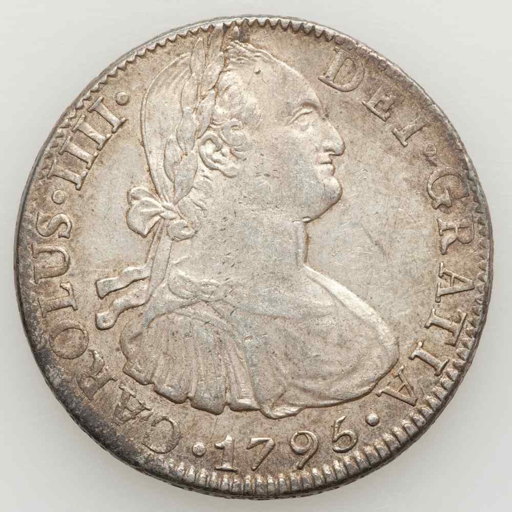 Silver Coin Mexico 8 Reales 1795 FM Charles IIII of Spain Mint