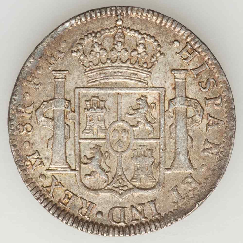 Silver Coin Mexico 8 Reales 1795 FM Charles IIII of Spain Mint
