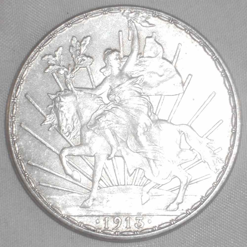 Mexico Silver Coin 1913 One or Un Peso Horse and Rider Caballito