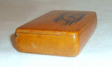 Antique Maple Wood Snuffbox Hand Drawn Black Birds and Tree Decoration