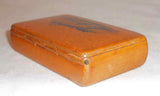 Antique Maple Wood Snuffbox Hand Drawn Black Birds and Tree Decoration