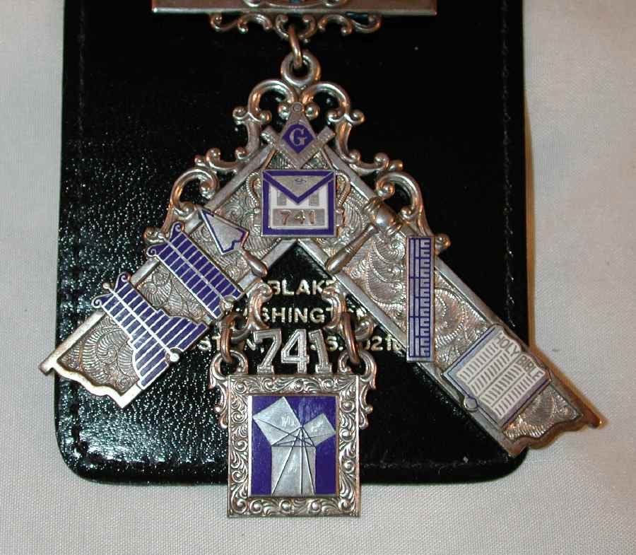 1973 Past Master Masonic Medal Ribbon Enamel & Sterling