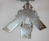 1973 Past Master Masonic Medal Ribbon Enamel & Sterling Silver Boyertown PA Lodge No. 741 F&AM In Leather Holder William Lehmberg & Sons Philadelphia