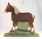 1990 Lancaster County Carved Wood Polychrome Painted Folk Art Horse by Menno