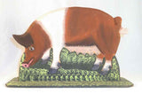 1990 Lancaster County Carved Wood Polychrome Painted Folk Art Pig Sow by Menno
