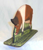 1990 Lancaster County Carved Wood Polychrome Painted Folk Art Pig Sow by Menno