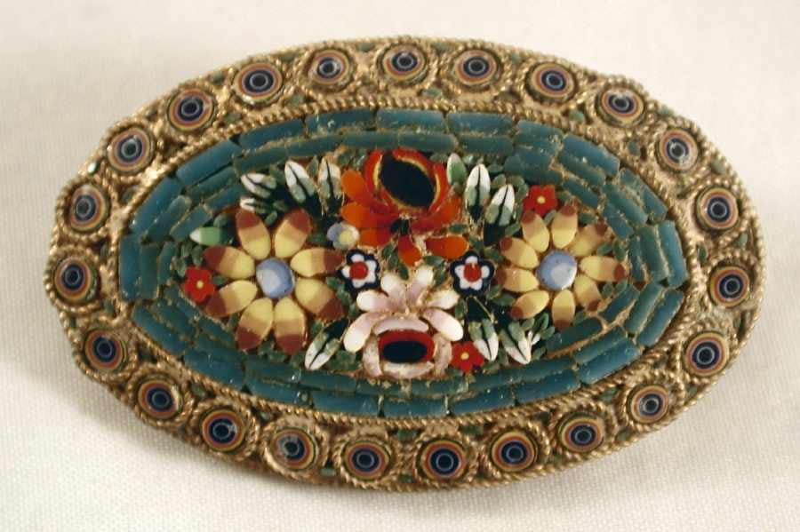 Vintage italian micro hot sale mosaic brooch