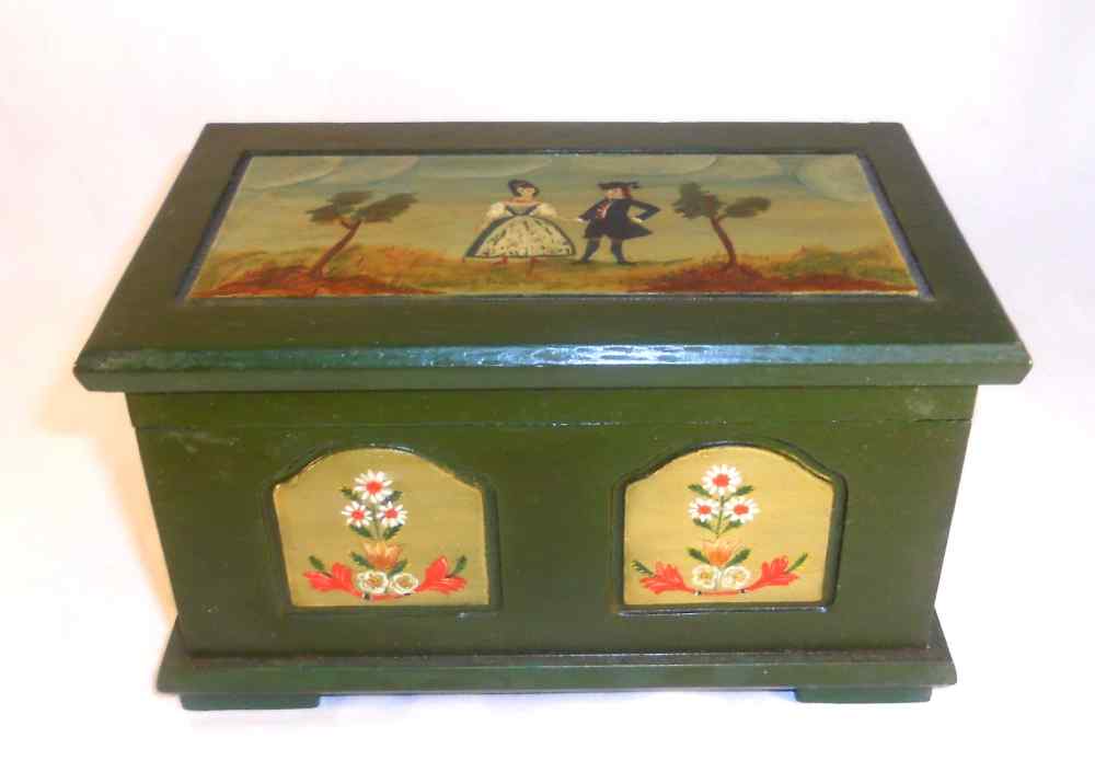 Shops DON ANDRES SIGNED FOLK ART MINIATURE BLANKET CHEST