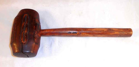 Antique Carved Wood Independent Order of Odd Fellows Lodge Gavel Dated 1874