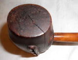 Antique Carved Wood Independent Order of Odd Fellows Lodge Gavel Dated 1874