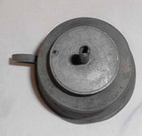 Antique Pewter Small Fluid or Oil Lamp Having Ring Shaped Finger Loop