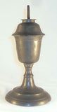 Antique Pewter Fluid or Whale Oil Lamp Tulip Bulb-Shaped Reservoir Two Burners