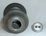 Antique Pewter Fluid or Whale Oil Lamp Tulip Bulb-Shaped Reservoir Two Burners