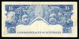 Commonwealth Australia 5 Pounds Banknote Pick Number 35a Navigator J Franklin VF