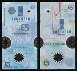 1999 Northern Ireland 5 Pounds Sterling Polymer Banknote Commemorate Millennium