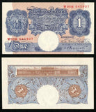 Currency 1940-48 Great Britain One Pound Banknote P-367a K. O. Peppiatt Prefix W89H Unc